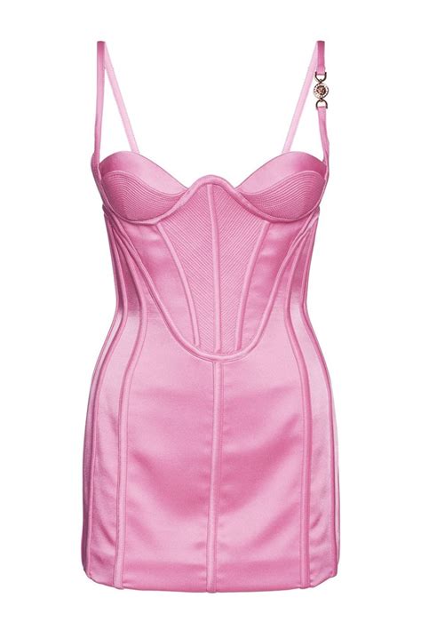 pink versace corset with pant.